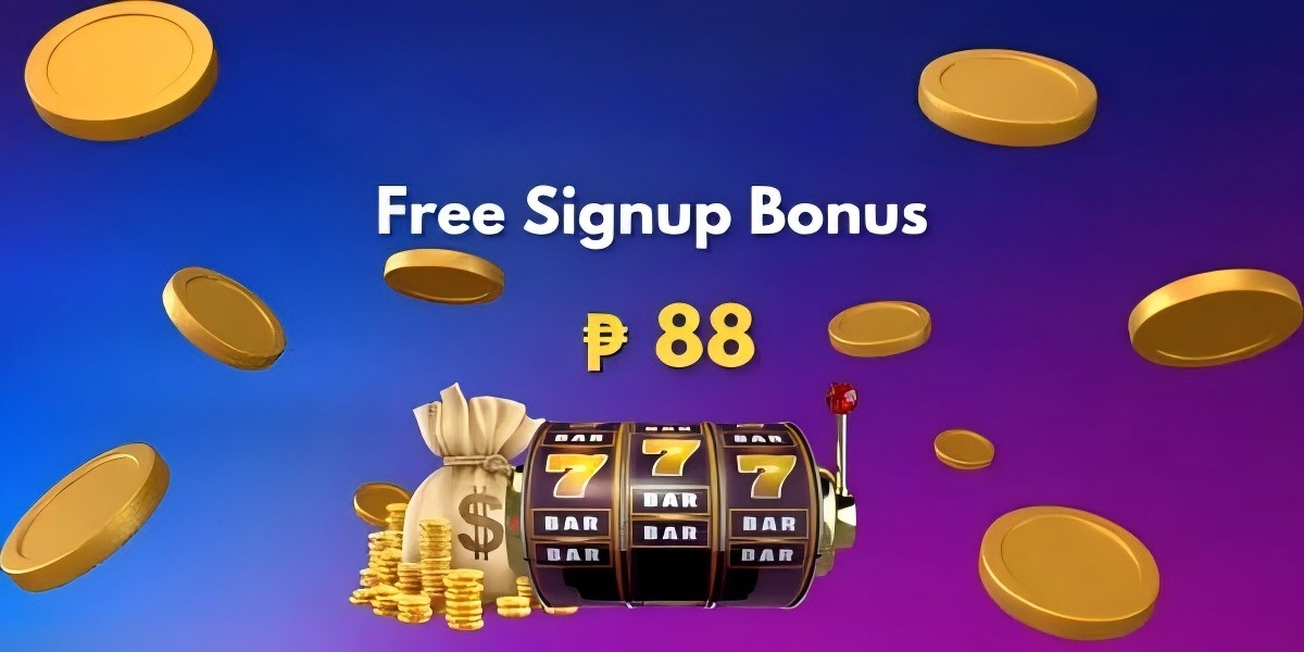 Promotional banner with golden chips, coins and a welcome package headline