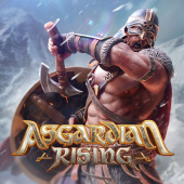 Asgardian Rising cover with a norse helm and runes