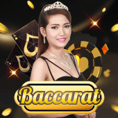 Baccarat cover with a dealt hand and gilded edge