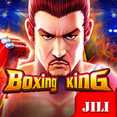 Boxing King cover with red gloves and arena lights
