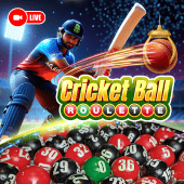 Cricket Ball Roulette cover with a cricket ball on a wheel