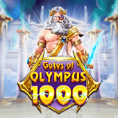 Gates of Olympus 1000 cover with Zeus and lightning