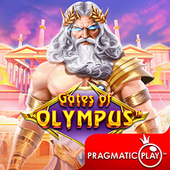 Gates of Olympus cover with marble gates and a deity