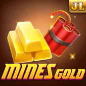 Mines Gold cover with a pickaxe and gold nuggets