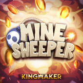 Minesweeper cover with a grid and a mine