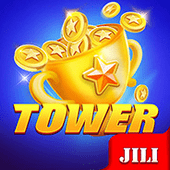 Tower cover with a stacked tower of blocks